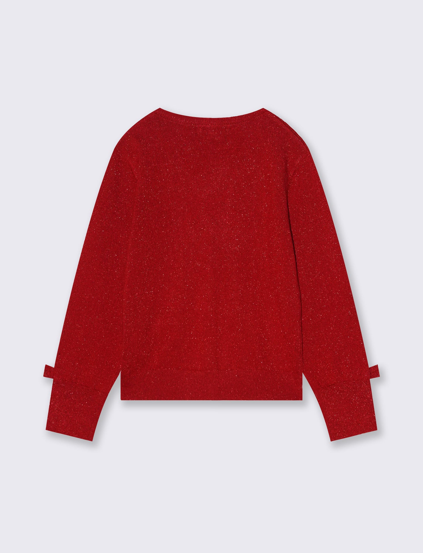 Cardigan da bambina effetto brillante. - Rosso