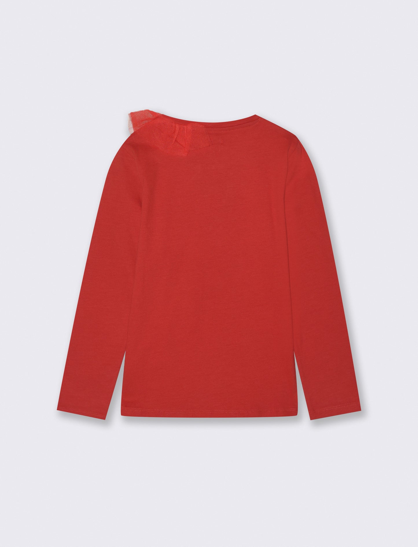T-shirt natalizia a manica lunga. - Rosso