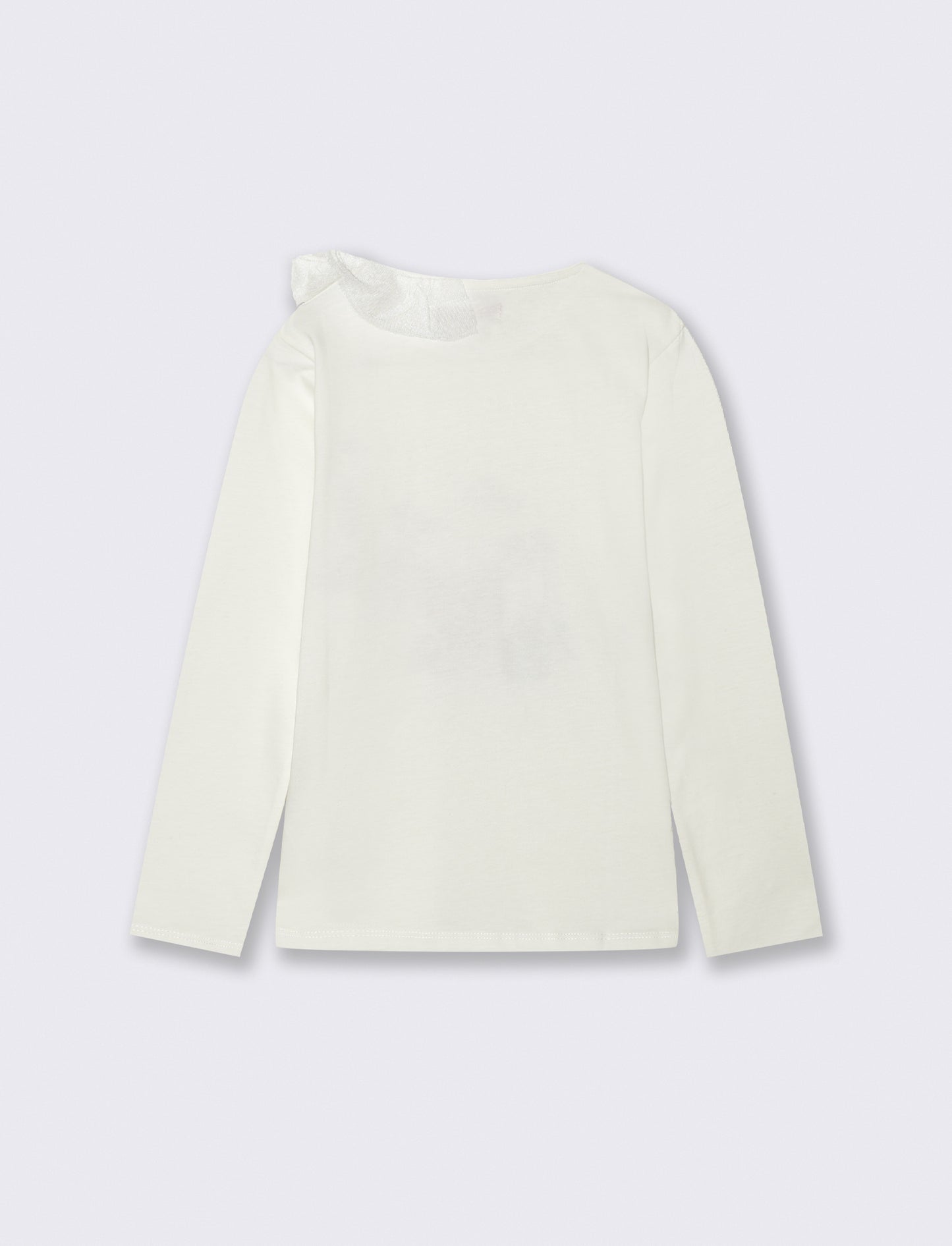 T-shirt natalizia a manica lunga. - Bianco latte