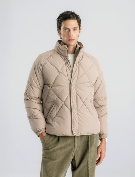 GIUBBOTTO IMBOTTITO FINTO DOPPIO CAPO - Beige