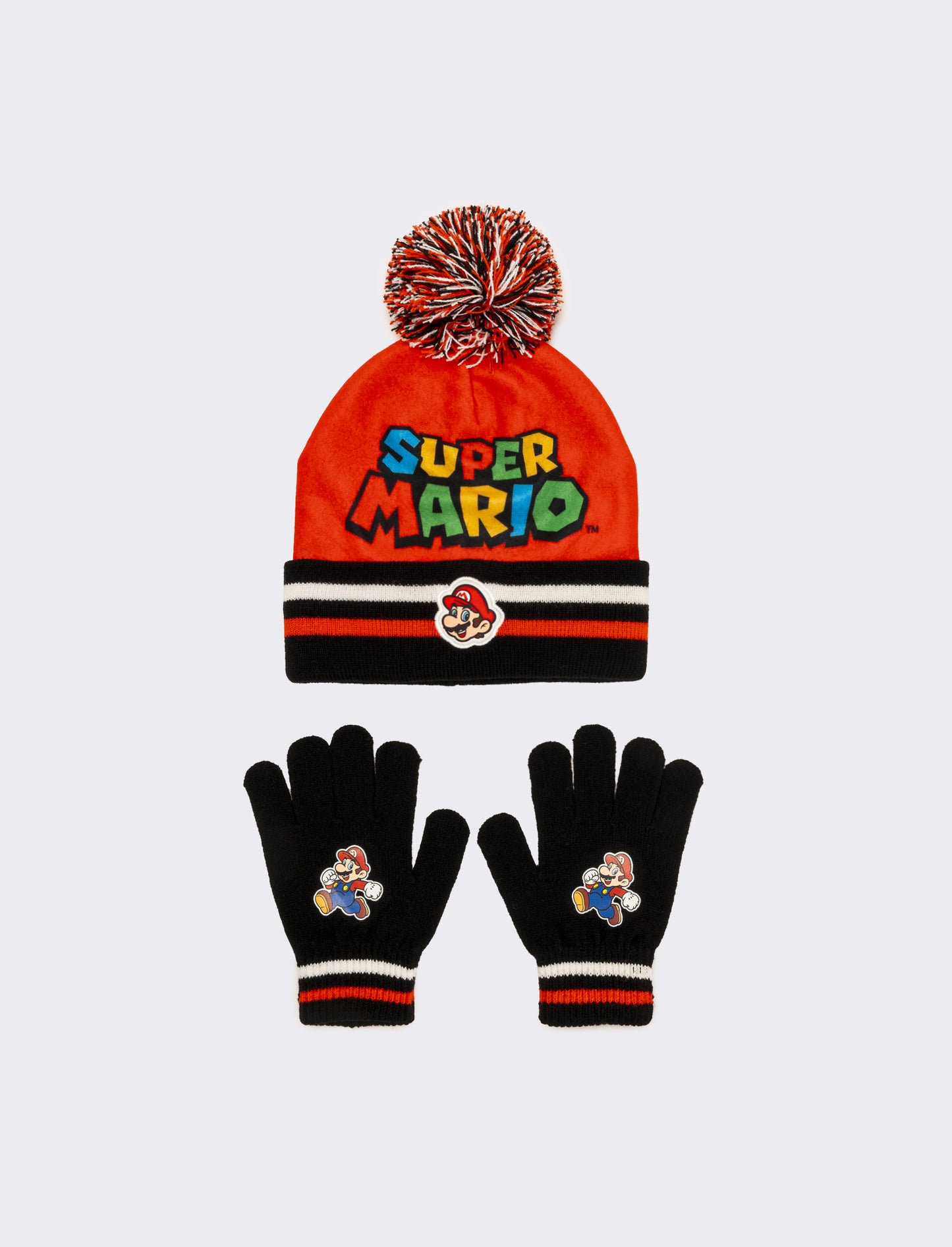 Cappello + guanti bambino super mario - Rosso