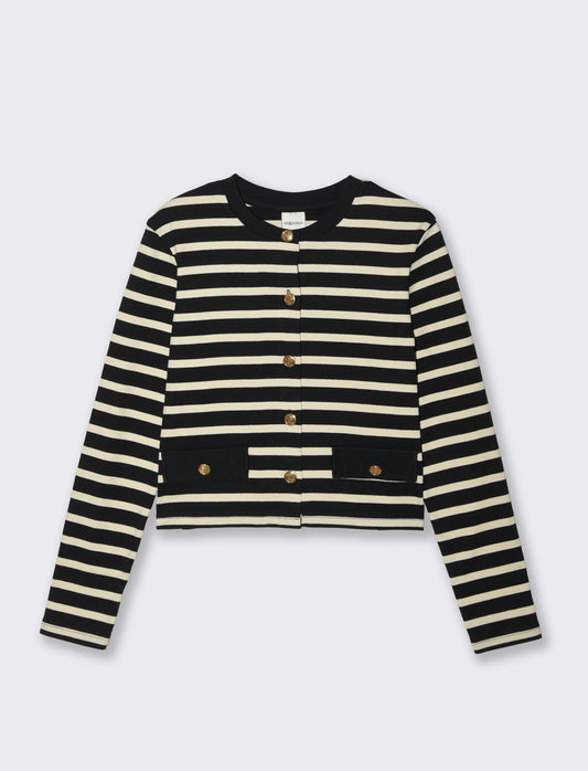 Cardigan a Righe Manica Lunga - var 1