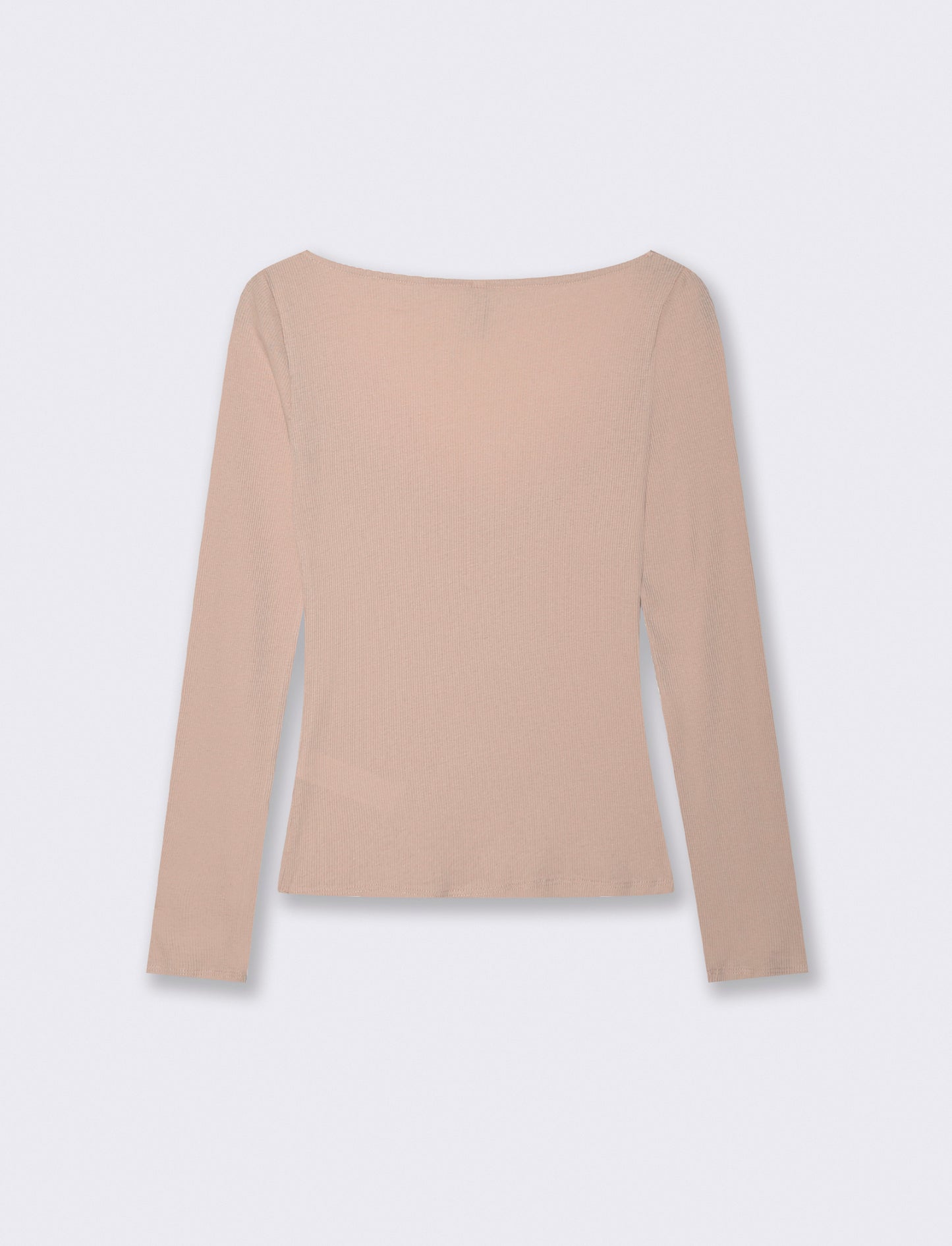 Lace V-neck Long T-shirt - Pink
