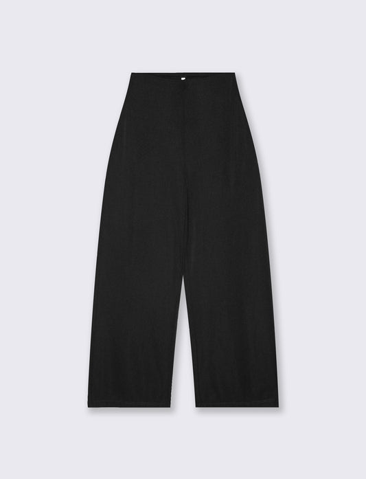 Wide Leg Pants with Pleats - Black