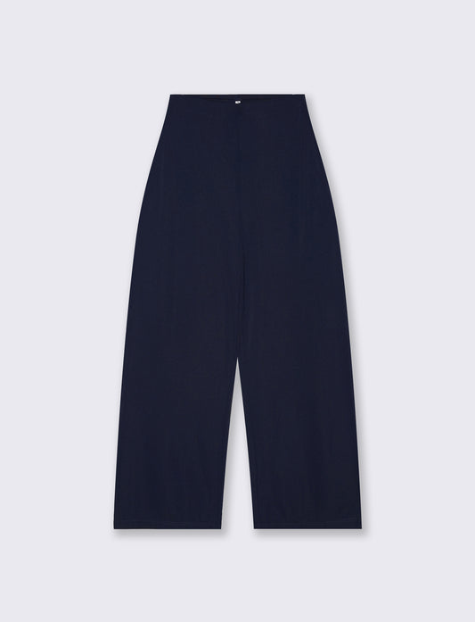 Pantalone Gamba Larga con Pinces - Blu