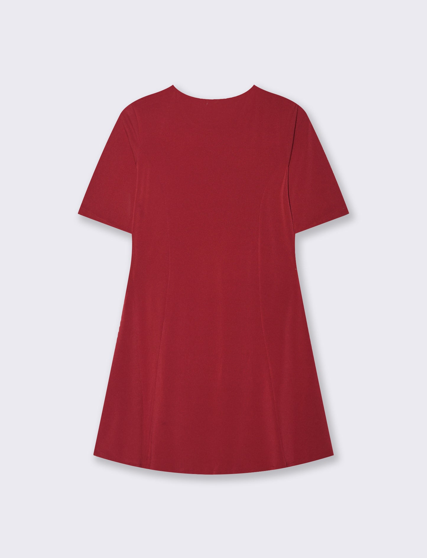 Vestito Manica Corta con Cintura - Rosso india