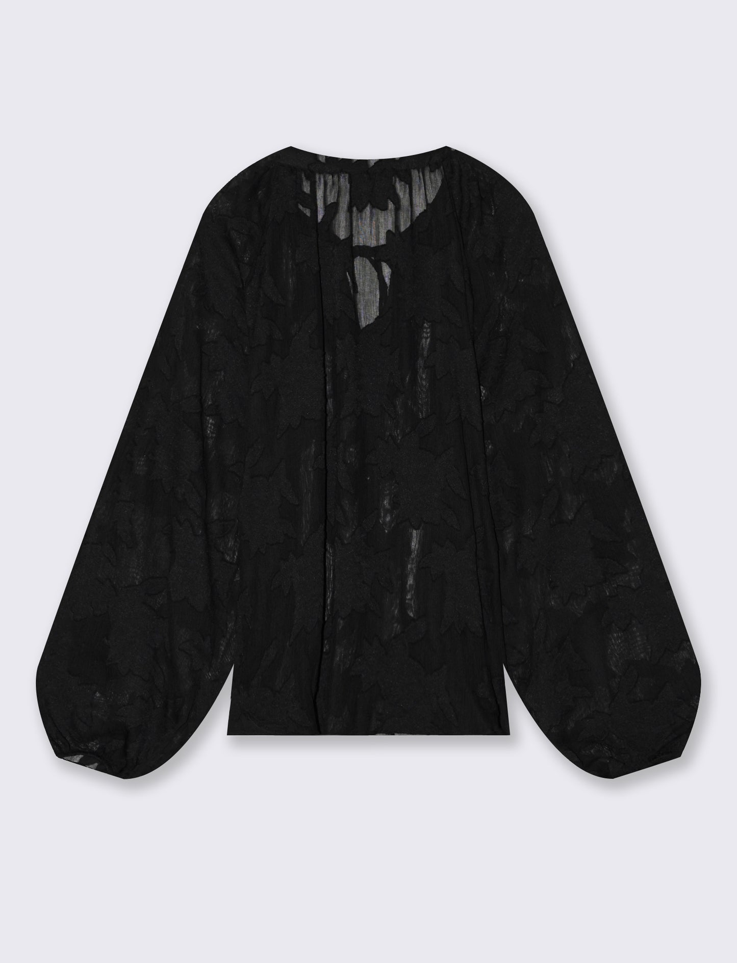 Blusa Manica Lunga con Bottoni Madreperla - Nero