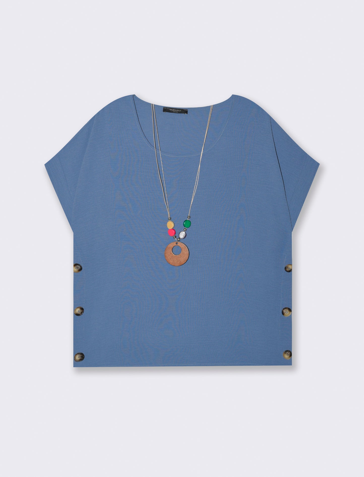Casacca in viscosa con bottoni sul lato - Denim