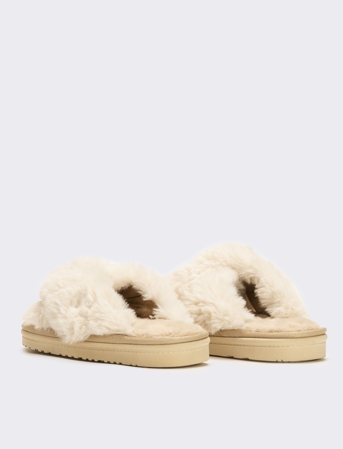 Pantofola con fasce intrecciate da donna - Bianco