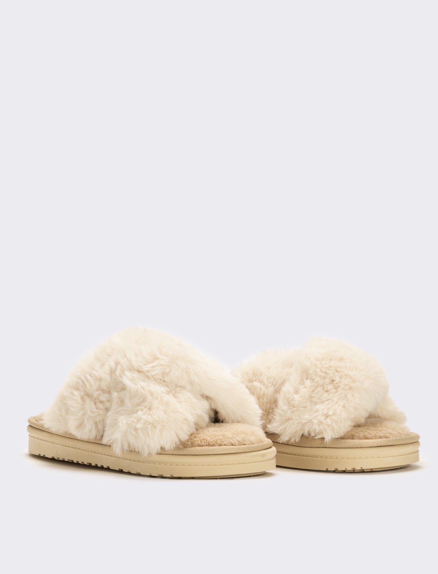 Pantofola con fasce intrecciate da donna - Bianco