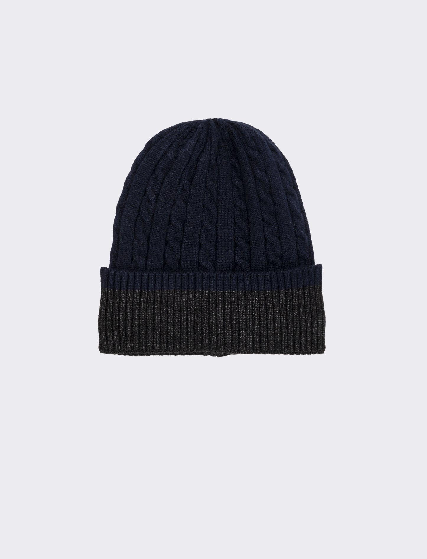 Cappello cuffia a trecce con risvolto uomo - Blu