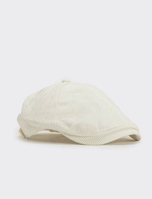 Cappello coppola in velluto uomo - Bianco sporco