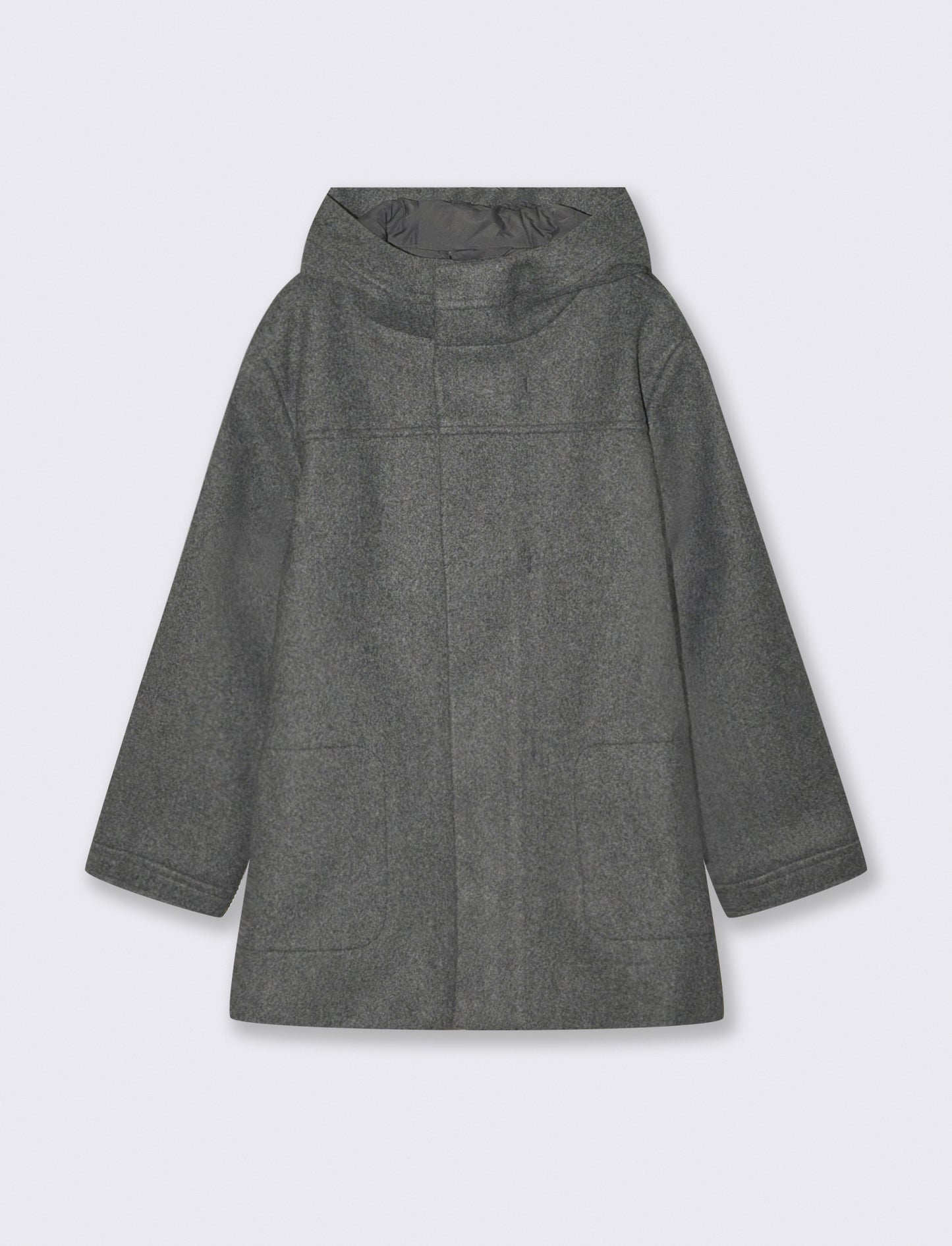 Cappotto con cappuccio. - Grigio