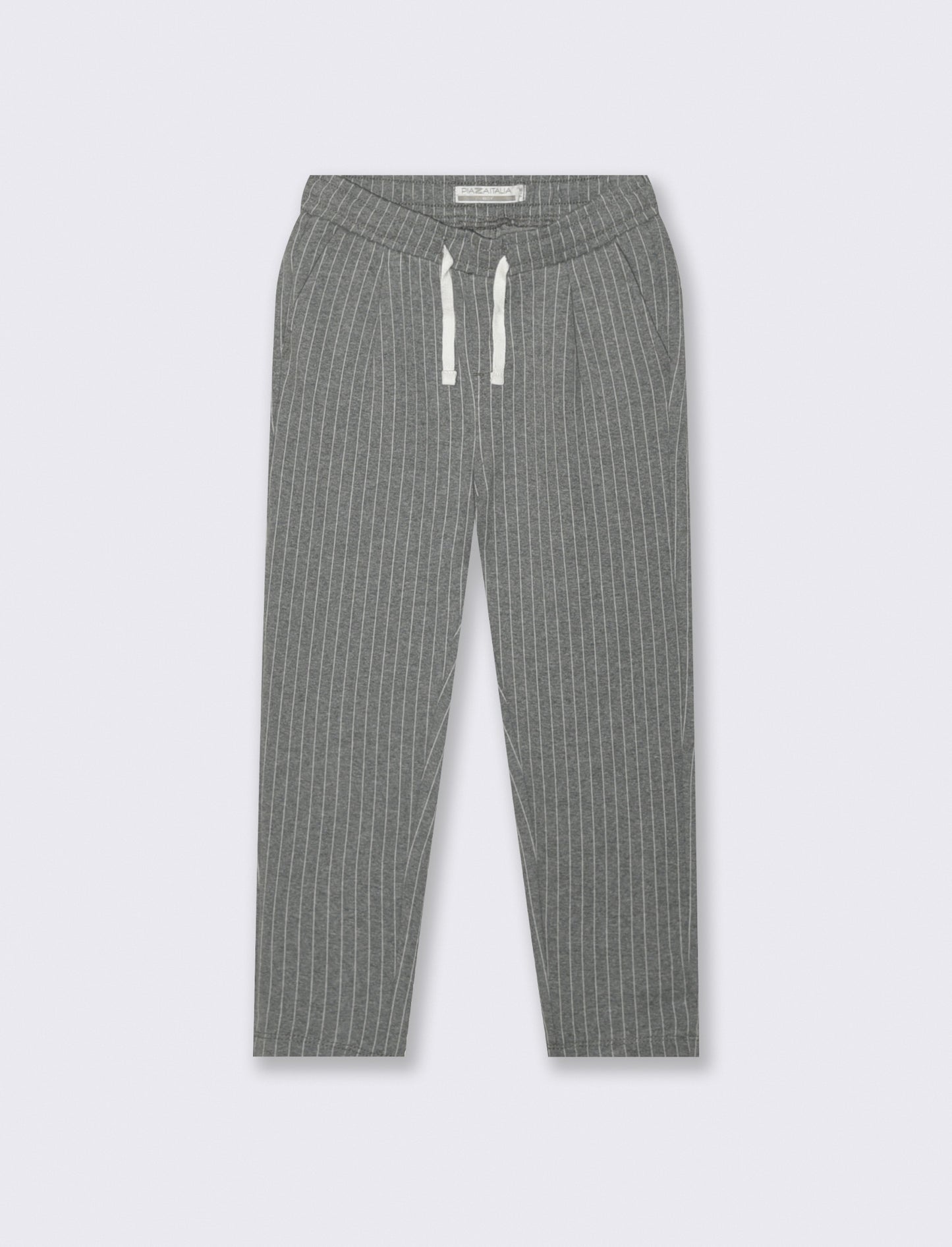 Jogger in maglia fantasia a riga. - Grigio