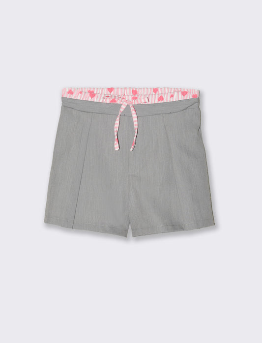 Short eleganti grigi con bustino a contrasto. - Grigio