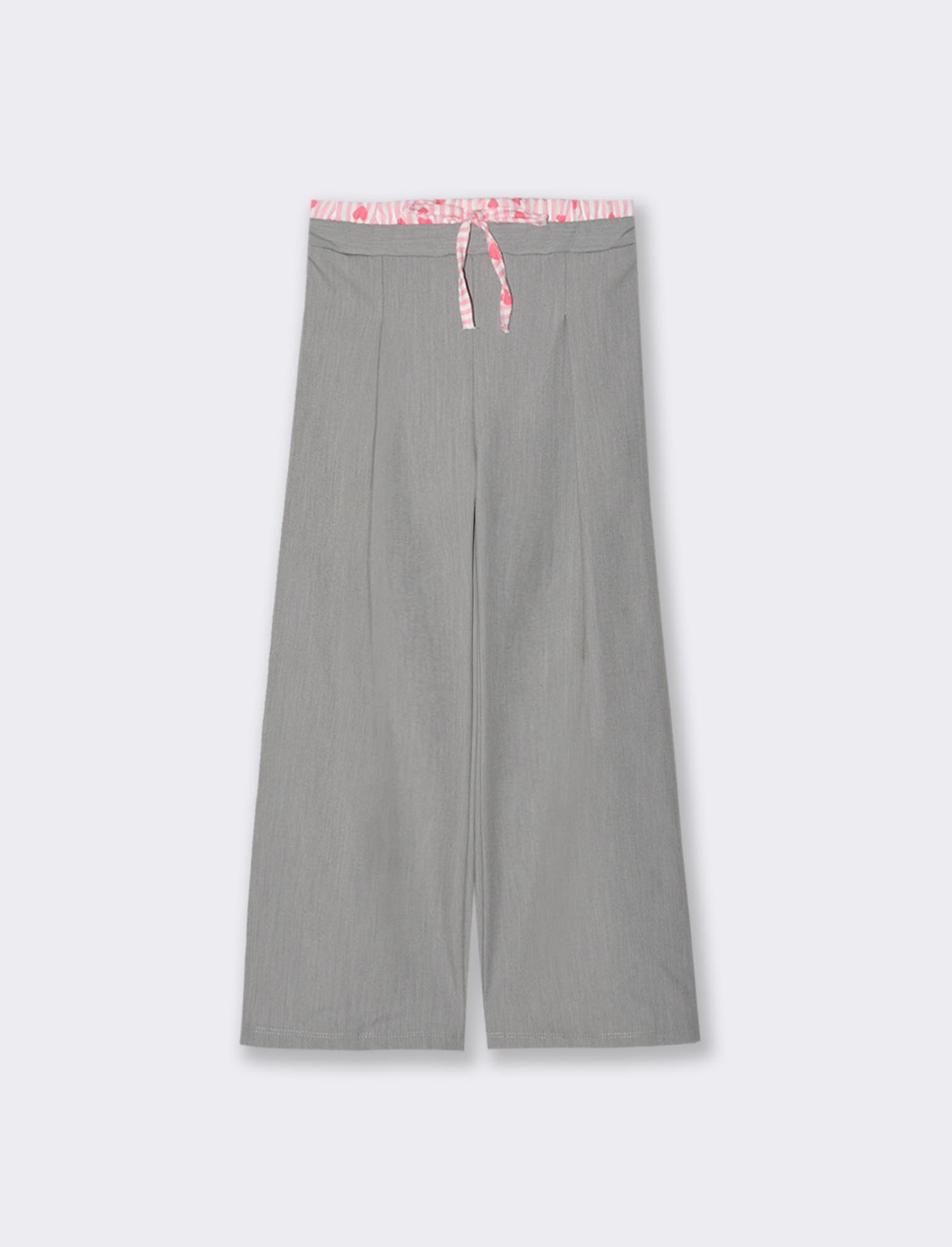 Pantaloni eleganti grigi con bustino a contrasto. - Grigio