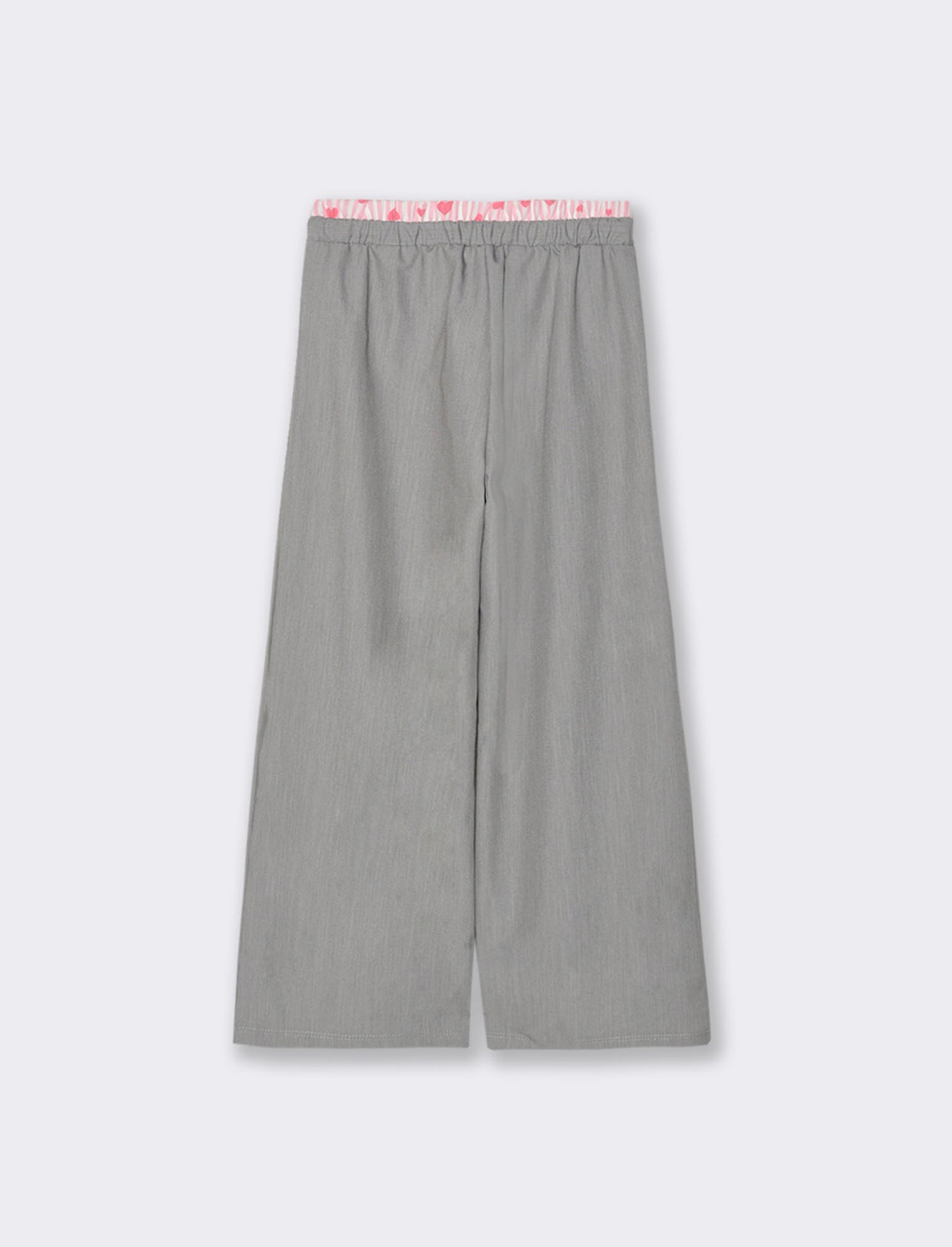 Pantaloni eleganti grigi con bustino a contrasto. - Grigio