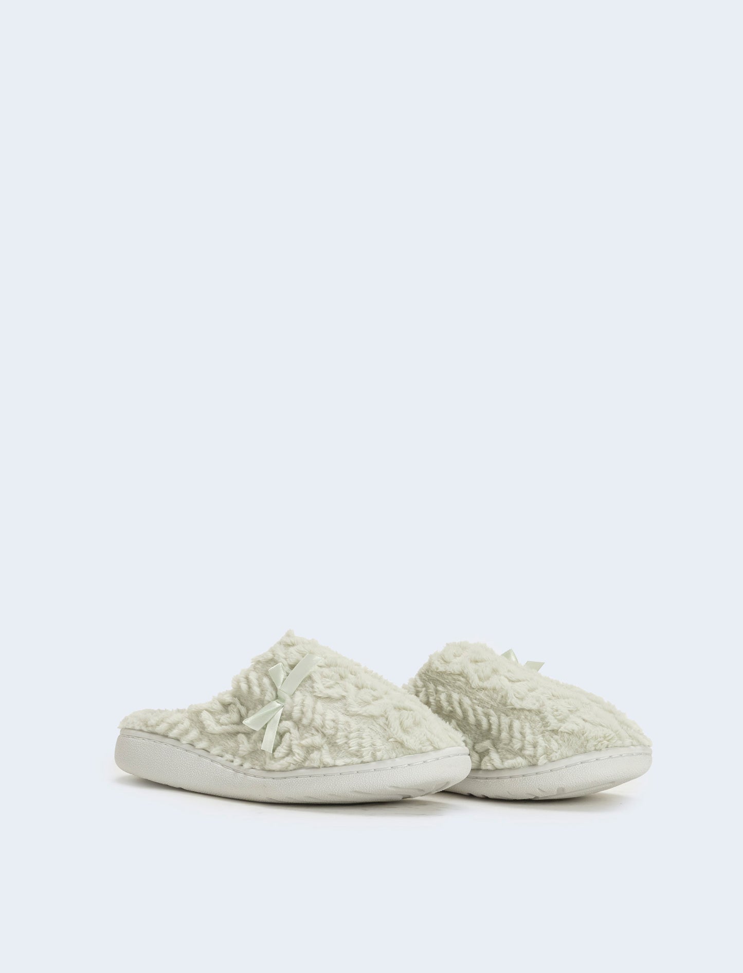 Pantofola da donna con fiocco laterale - Turchese