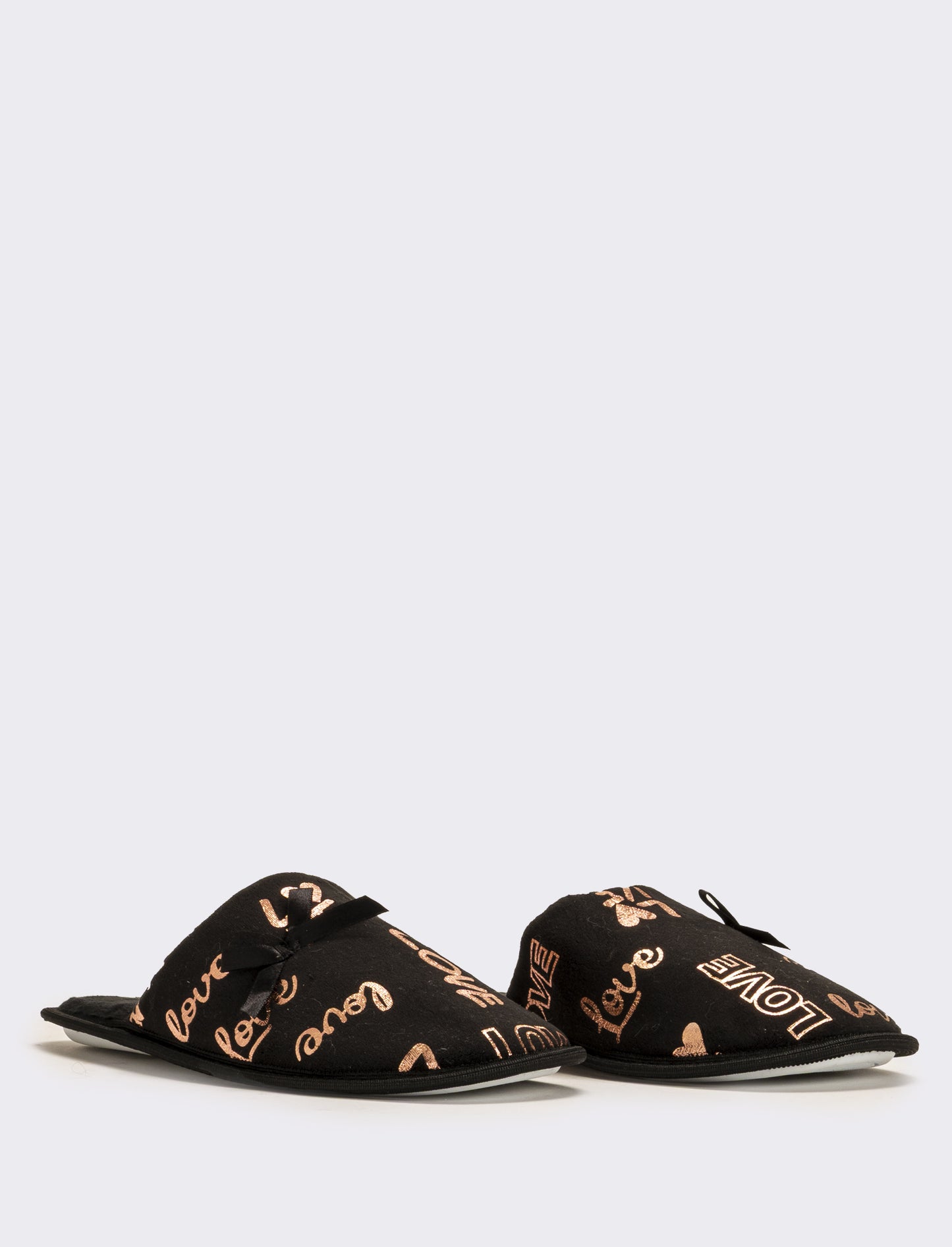 Pantofola con scritta love da donna - Nero