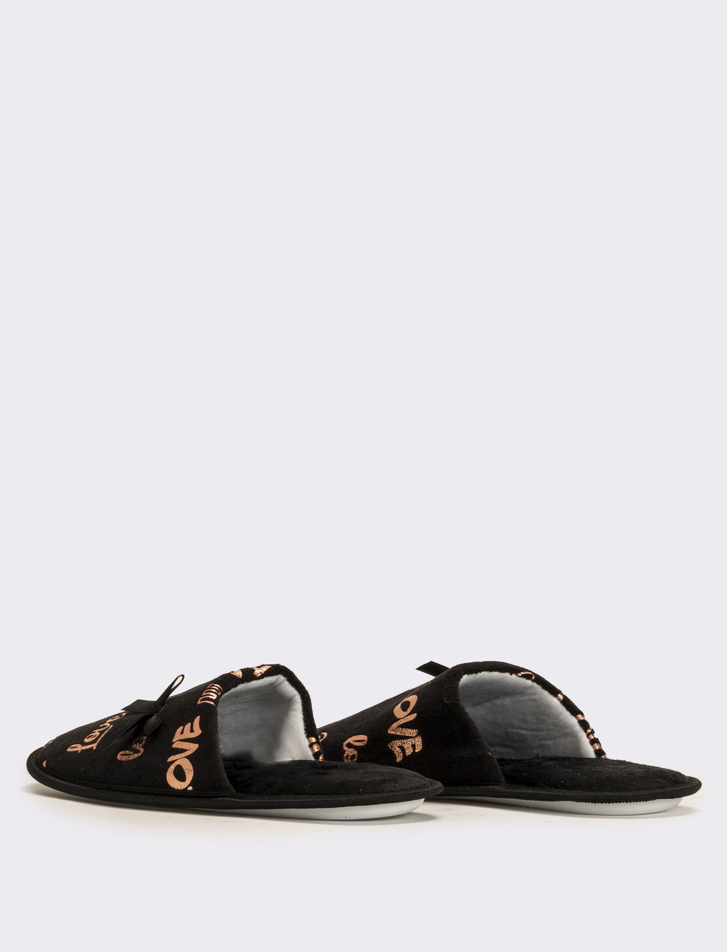 Pantofola con scritta love da donna - Nero