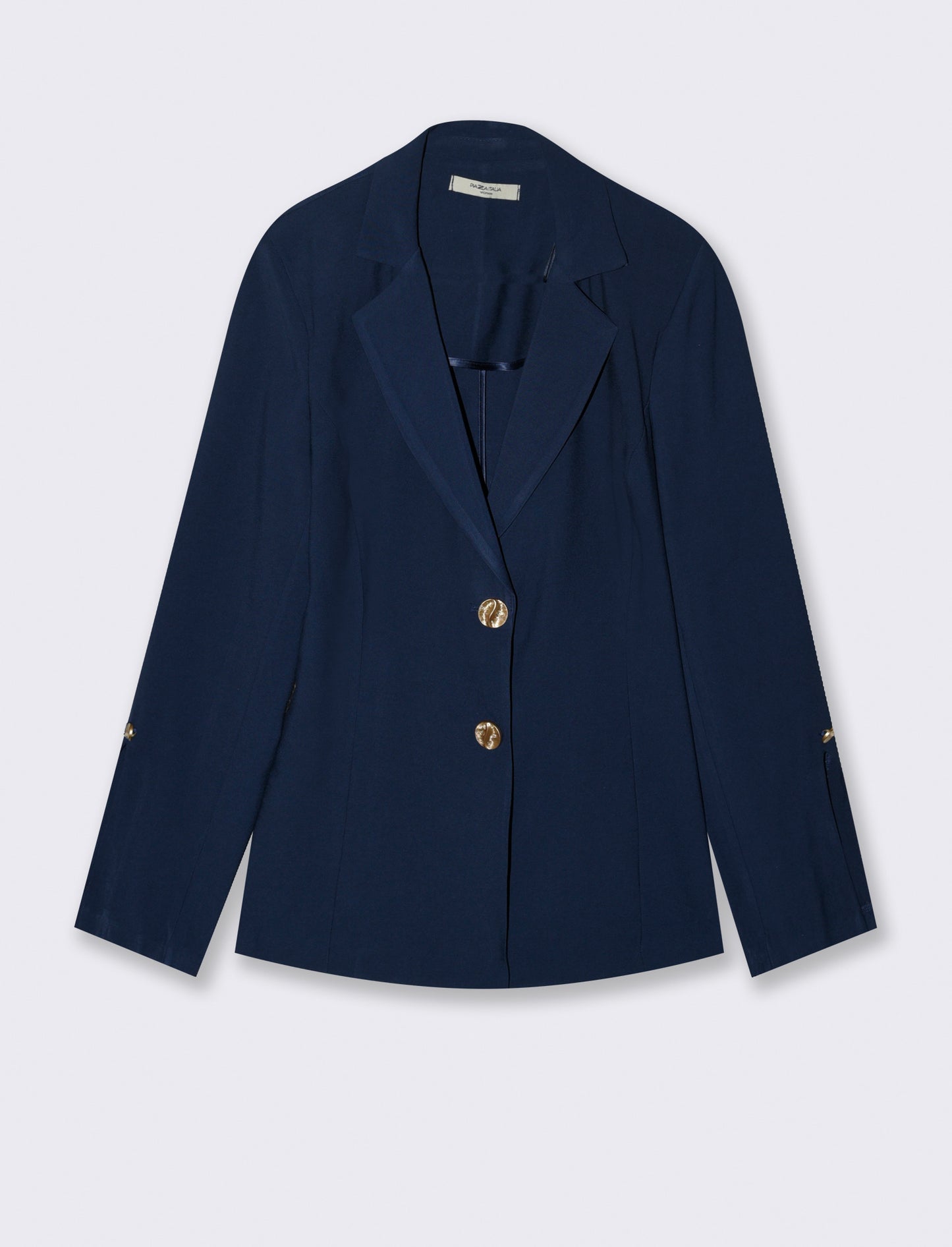 Giacca sfoderata con bottone gioiello - Blu
