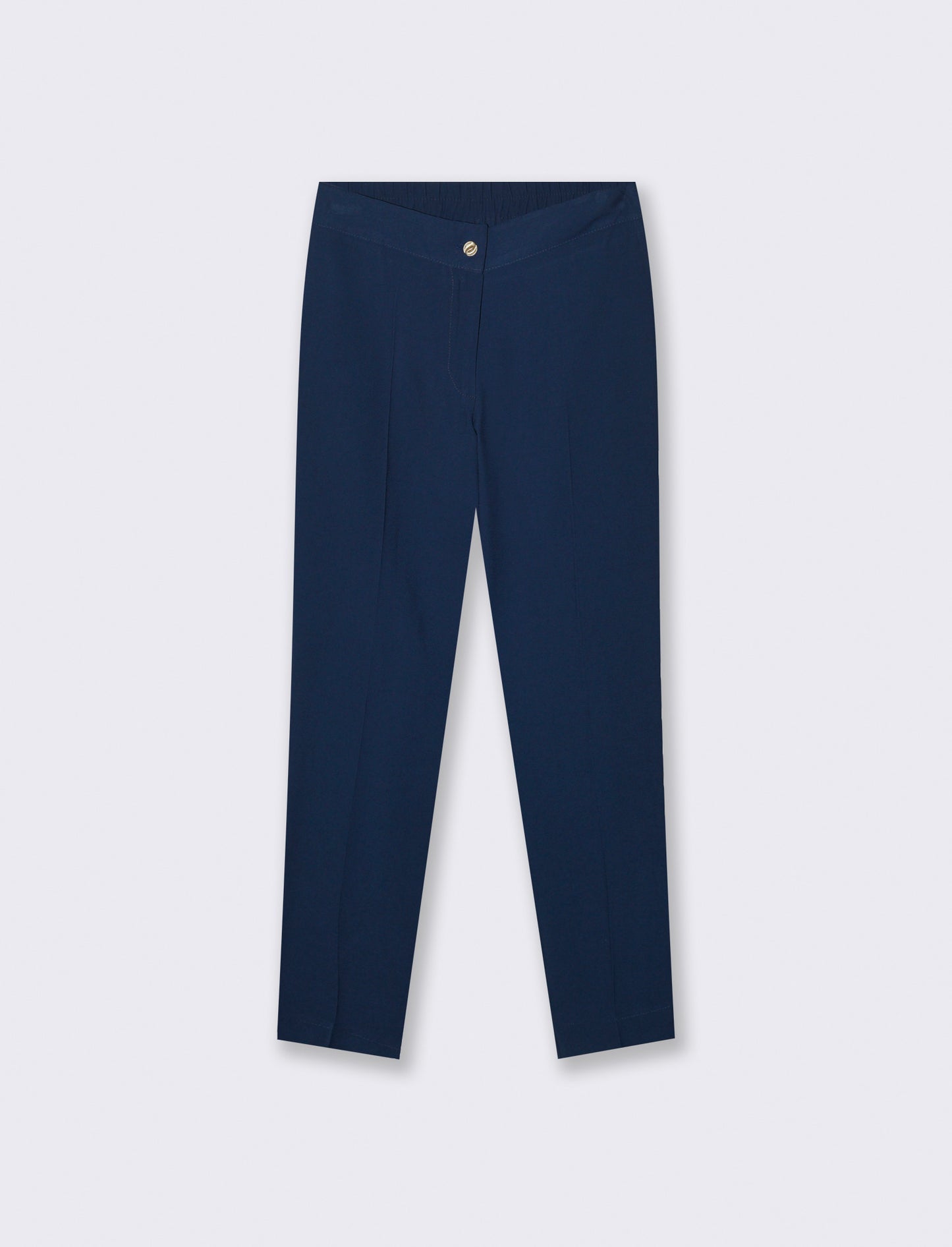 Pantalone regular con bottone gioiello - Blu