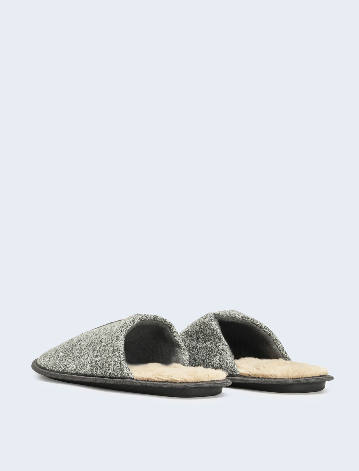 Pantofola da uomo con fodera fur - Grigio