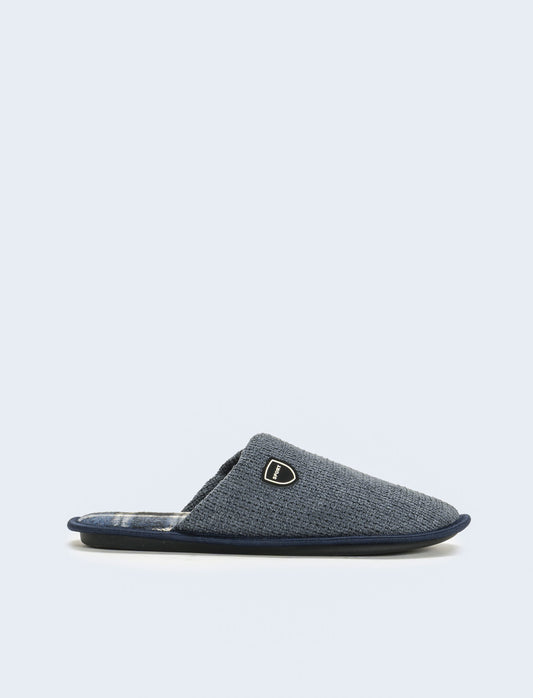 Pantofola da uomo con fodera effetto galles - Blu