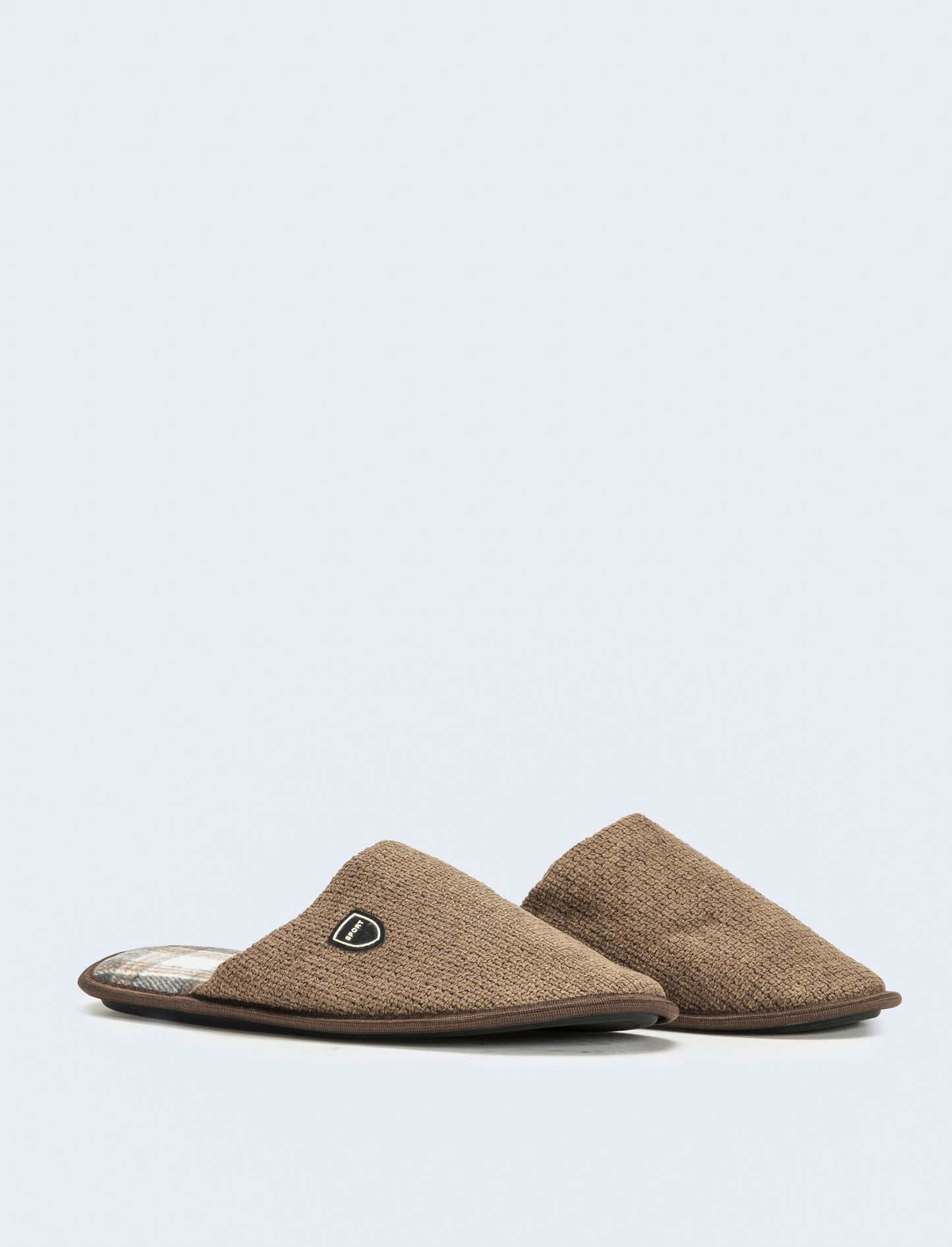 Pantofola da uomo con fodera effetto galles - Marrone