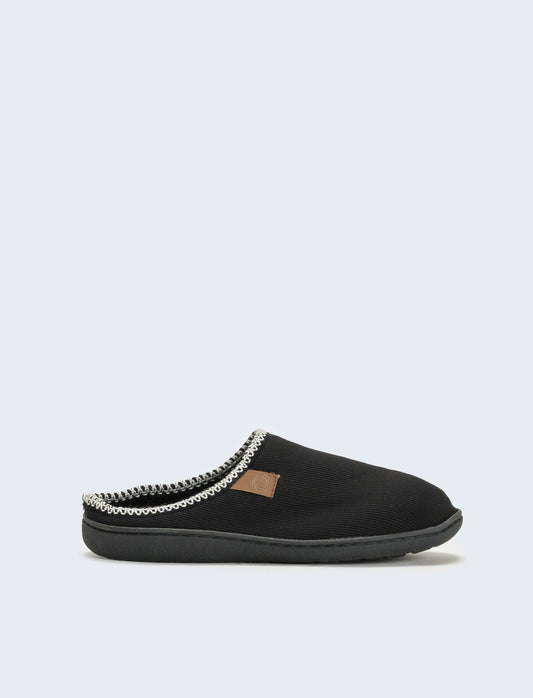 Pantofola da uomo con suola alta - Nero