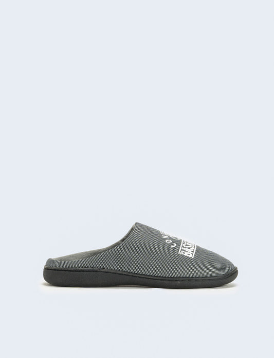 Pantofola da uomo con stampa - Grigio