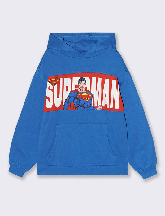 FELPA CON CAPPUCCIO DC COMICS - Blu cobalto