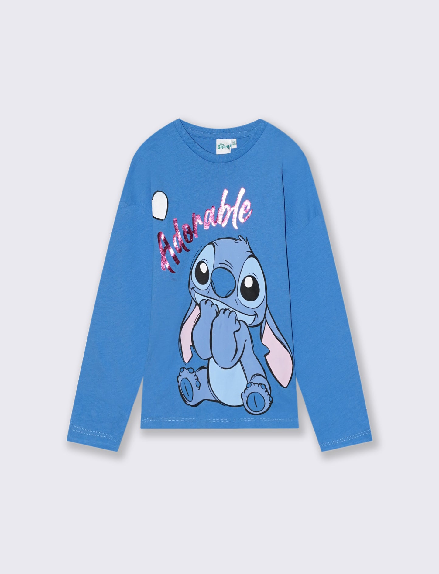 T-shirt manica lunga Stitch. - Azzurro