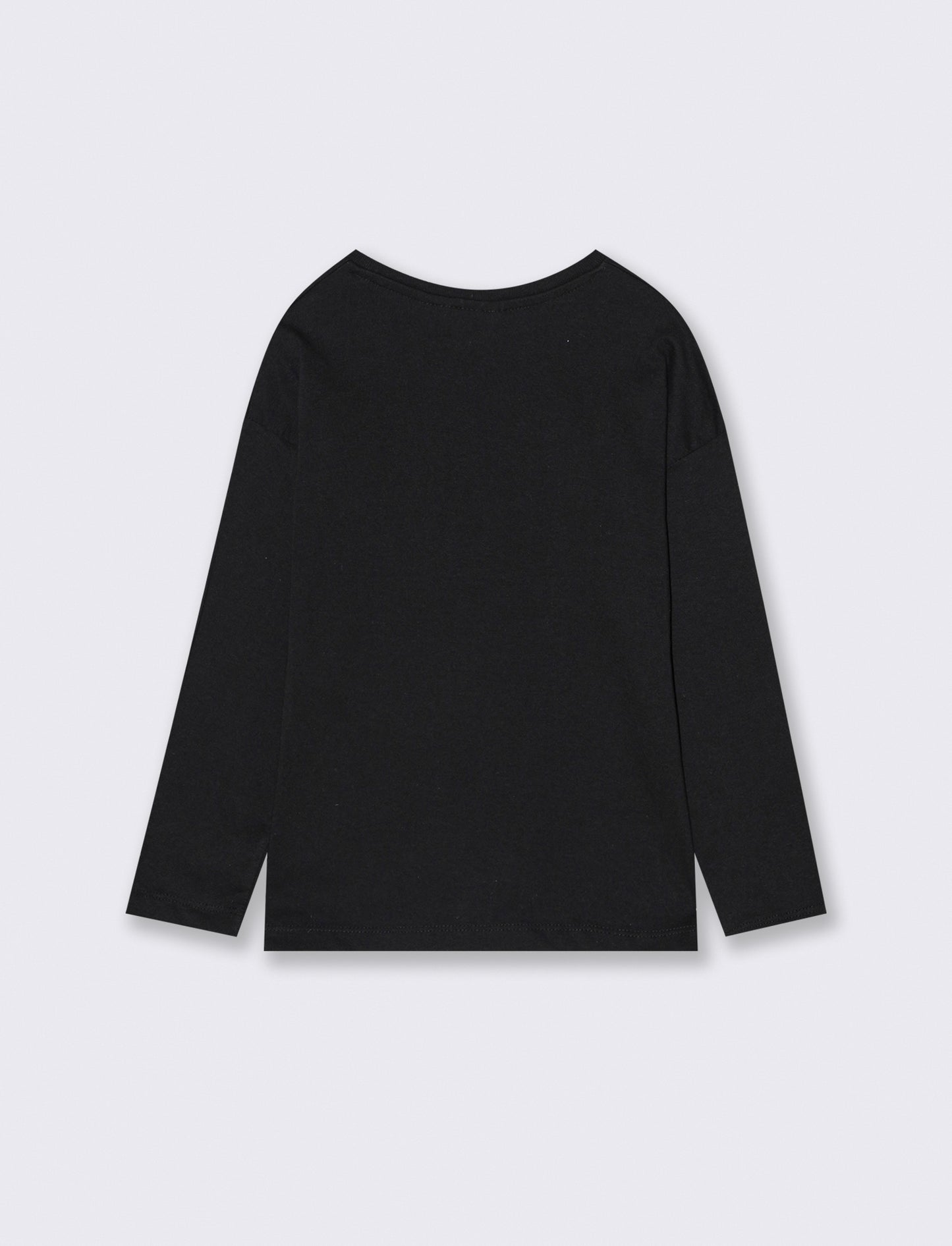 T-shirt manica lunga con stampa Wednesday - Nero