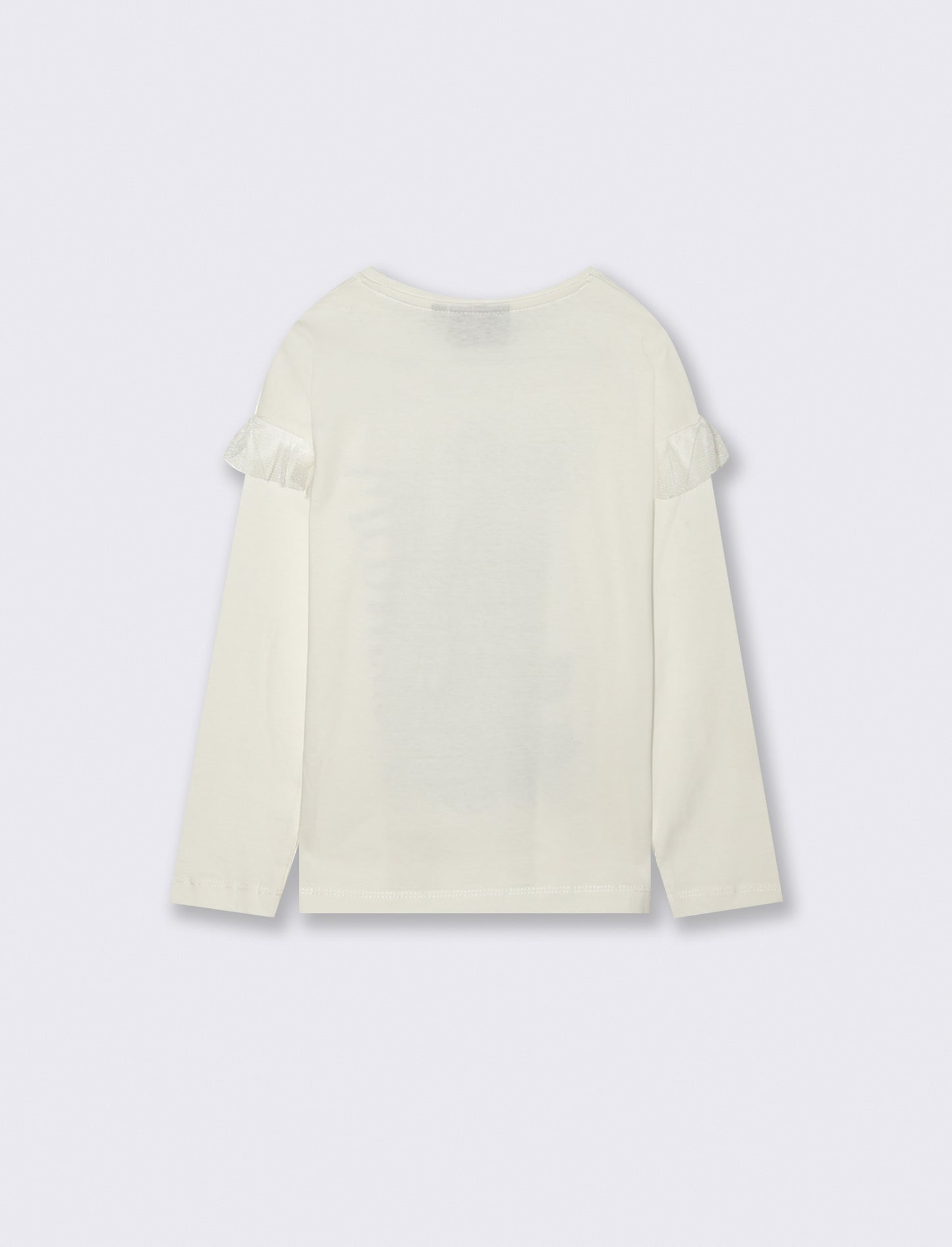 T-shirt manica lunga con rouches e stampa Wednesday - Bianco