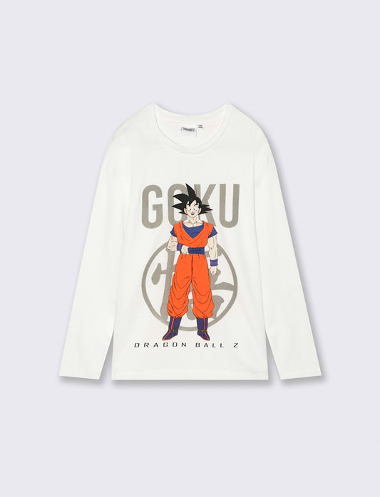 T-SHIRT DRAGON BALL  MANICA LUNGA - Bianco