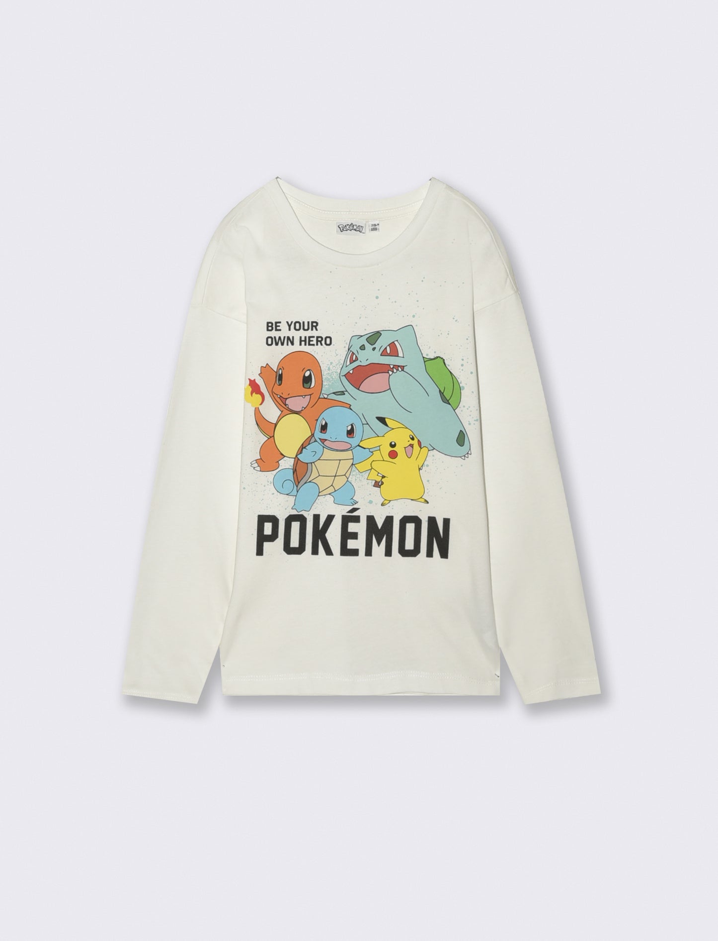 T-SHIRT  POKEMON  MANICA LUNGA - Bianco
