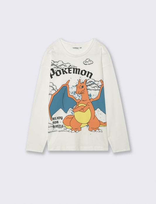 T-SHIRT PERSONAGGI  POKEMON  MANICA LUNGA - Bianco