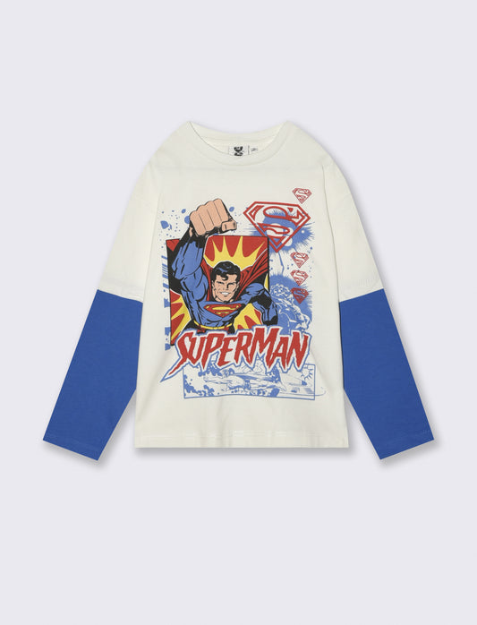 T-SHIRT  MANICA LUNGA DC COMICS - Bianco