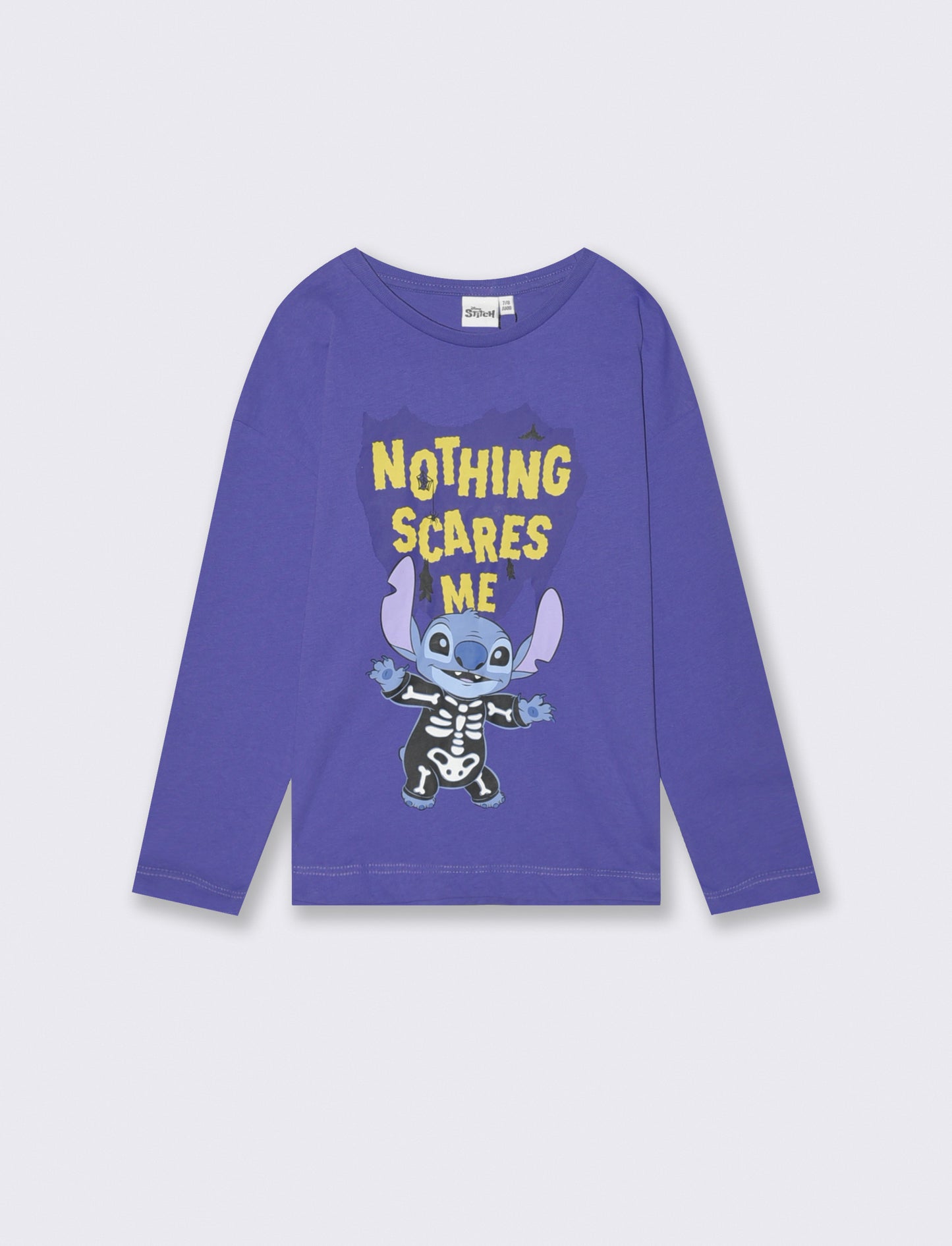 T-shirt manica lunga con stampa Stitch tema Halloween - Viola