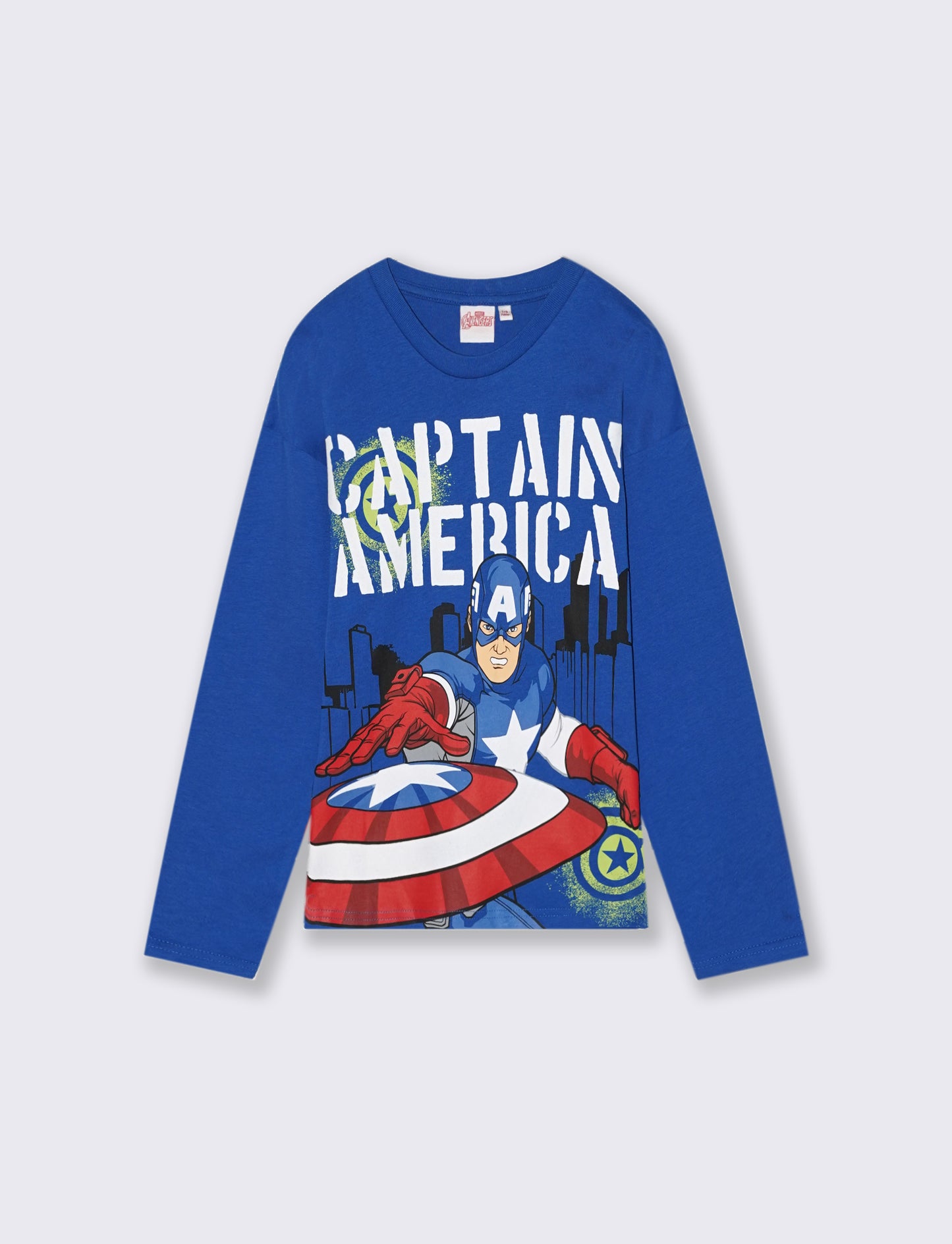 T-SHIRT   MANICA LUNGA MARVEL. - Blu cobalto