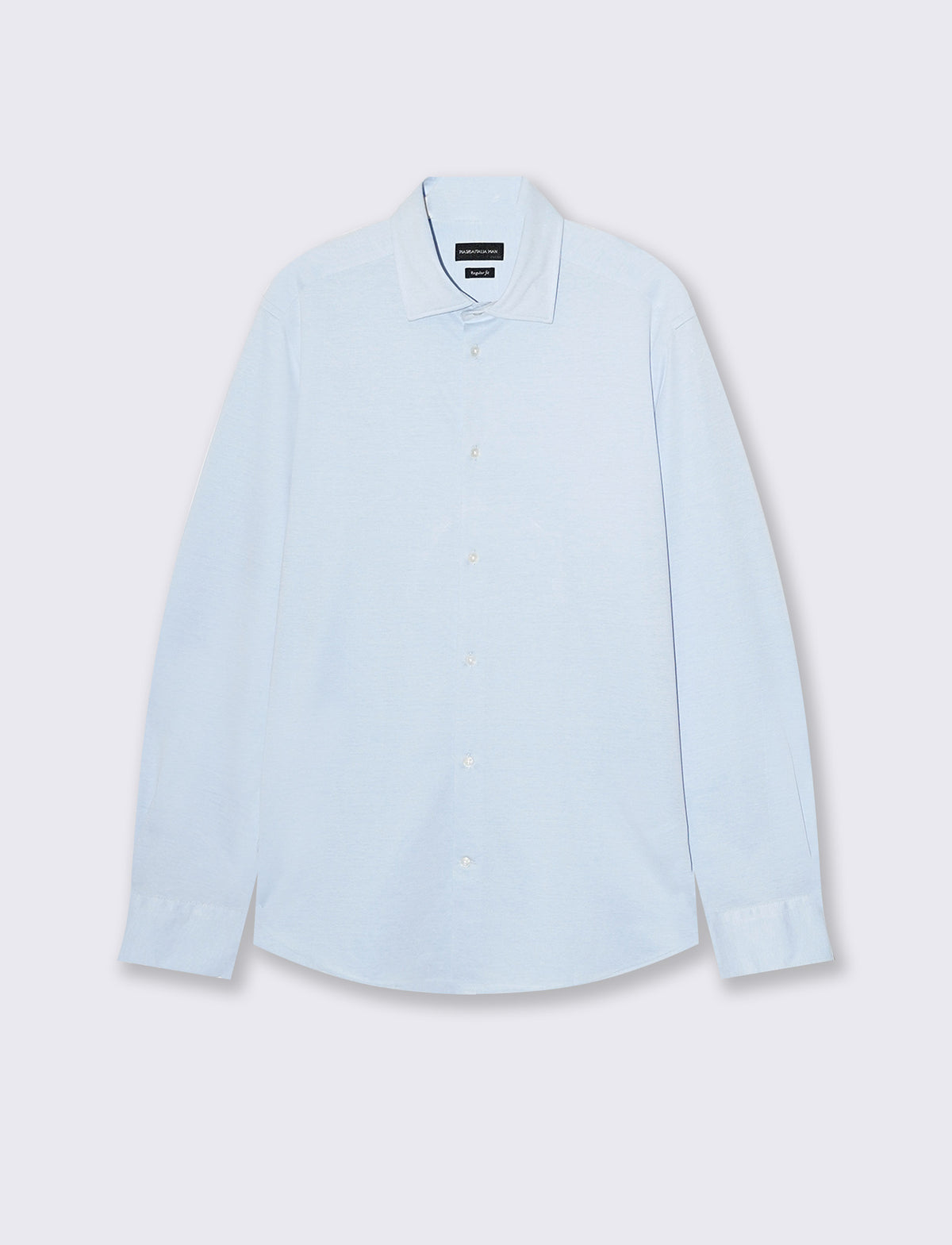 CAMICIA PREMIUM IN OXFORD KNITTED - Celeste
