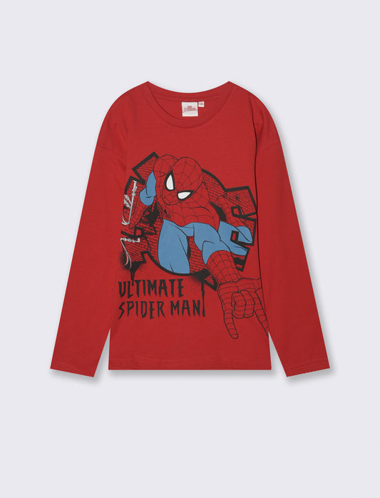 T-SHIRT   MANICA LUNGA SPIDER MAN - Rosso