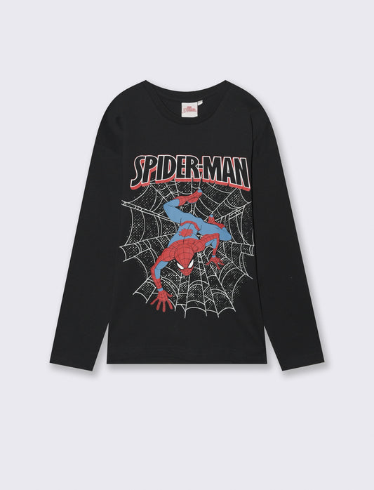 T-SHIRT   MANICA LUNGA SPIDER MAN - Nero