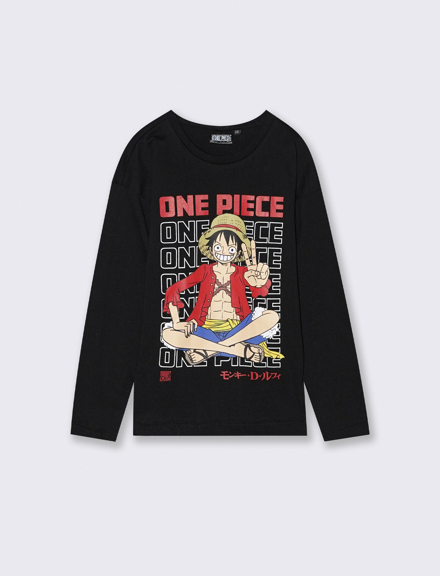 T-SHIRT   MANICA LUNGA ONE PIECE - Nero