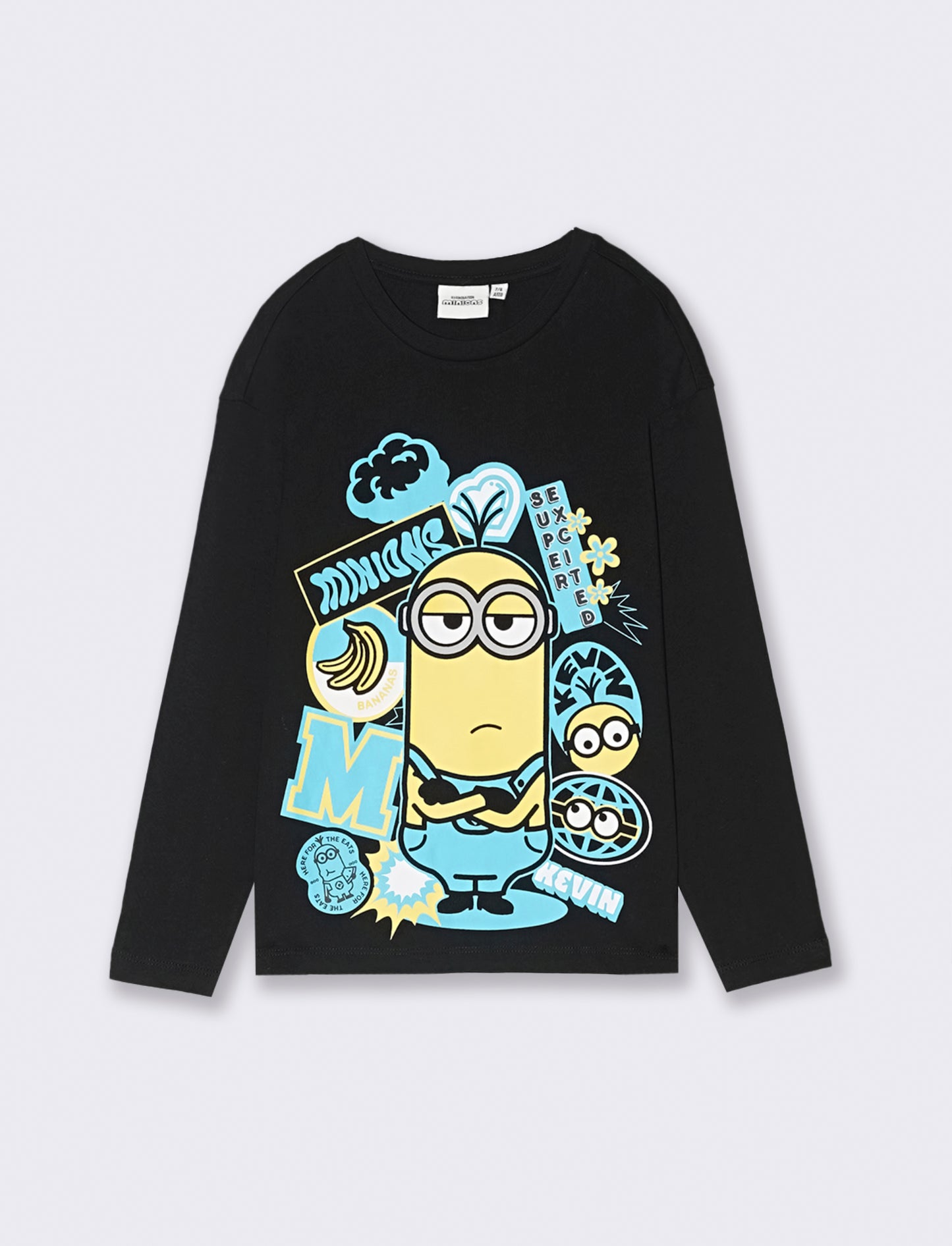 T-SHIRT   MANICA LUNGA MINIONS - Nero