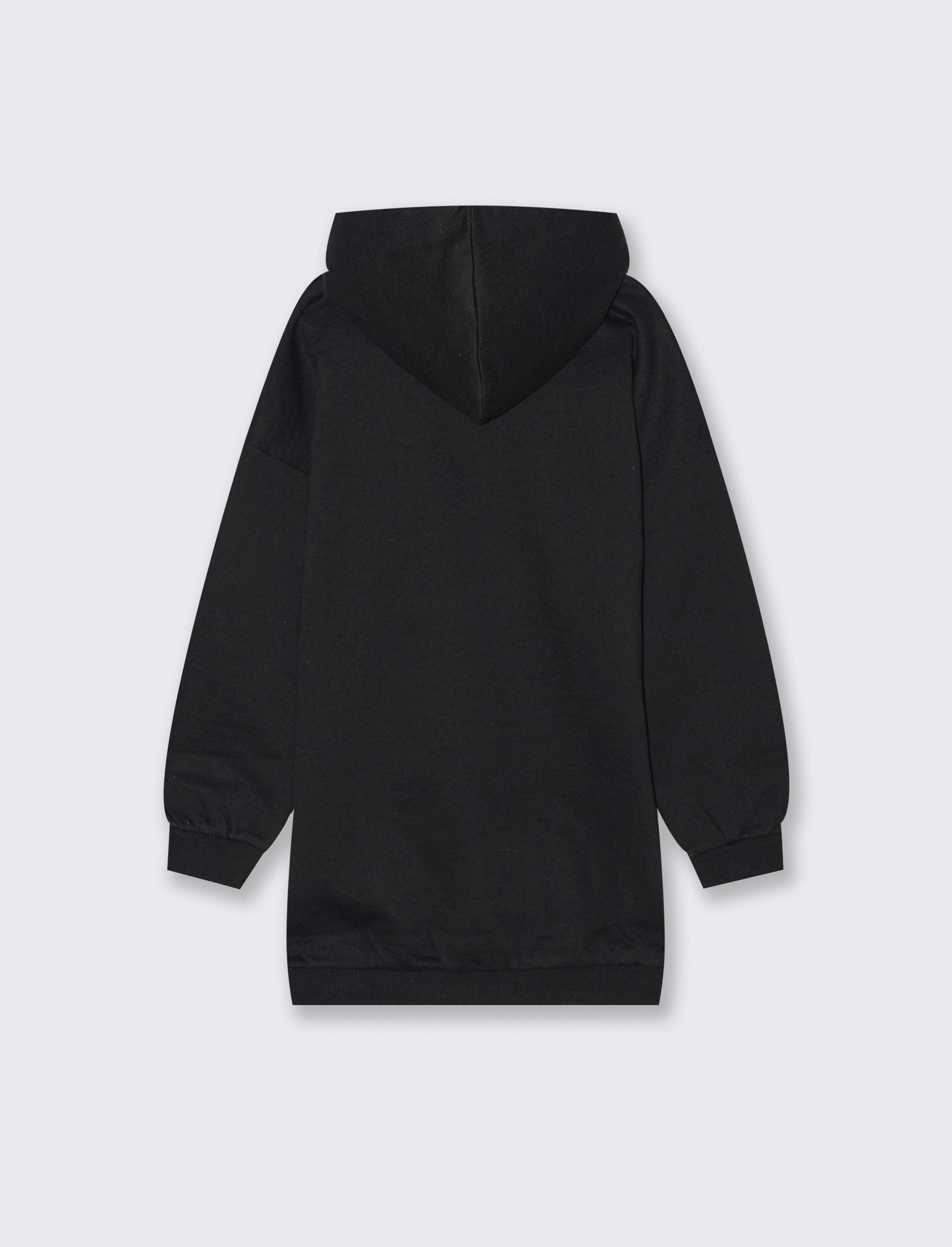 Abito in felpa con cappuccio con stampa natalizia Stitch. - Nero