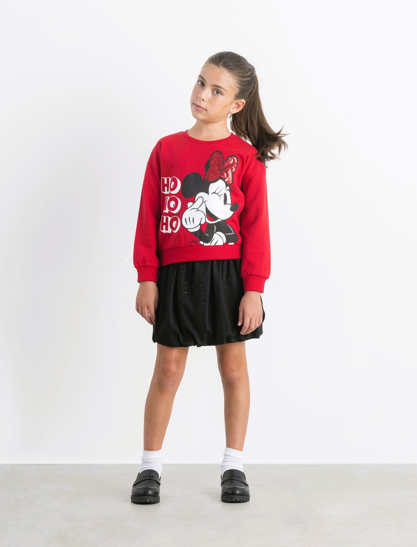 Felpa natalizia con stampa Disney Minnie - Rosso