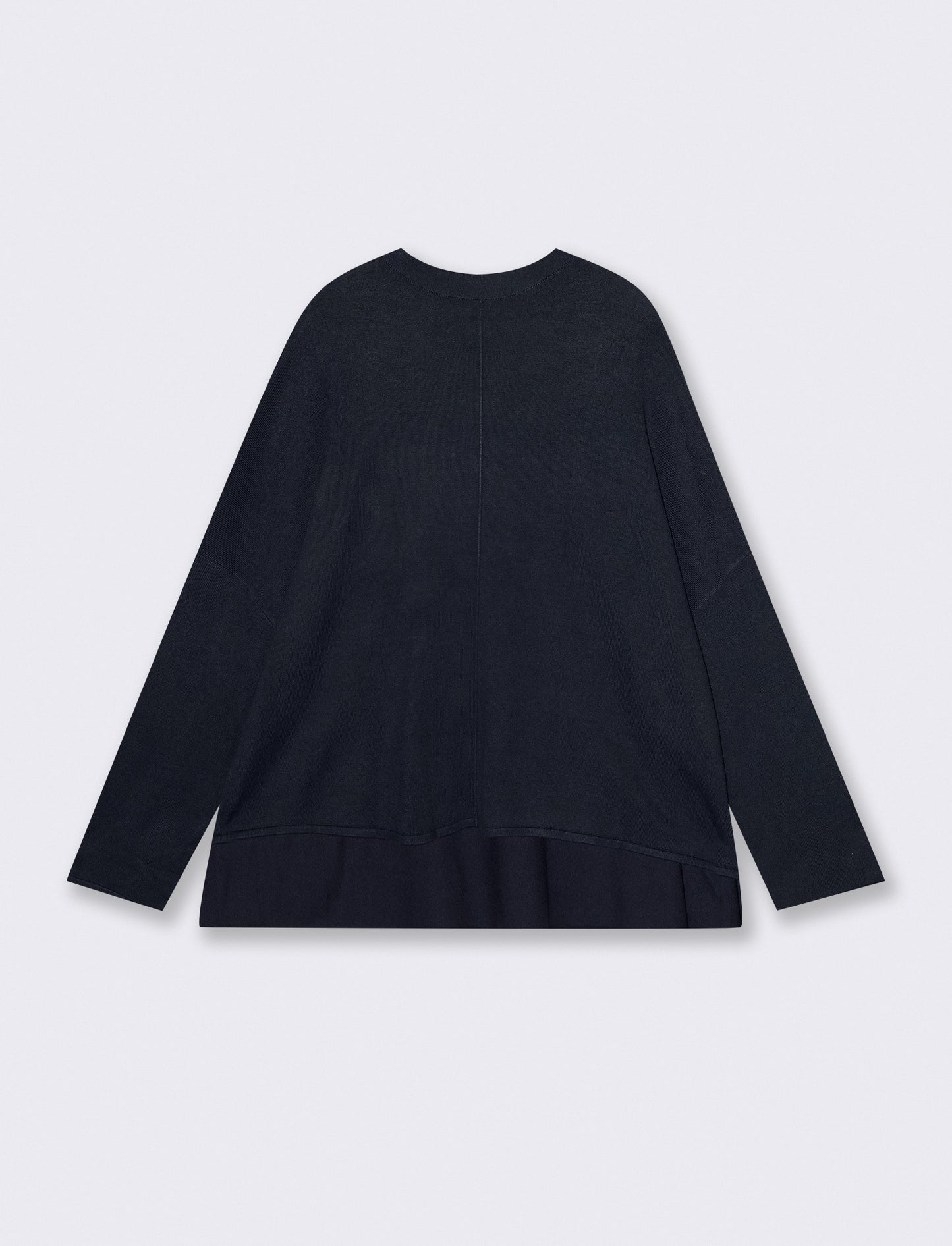 Half Neck Sweater with Side Slits - Blue