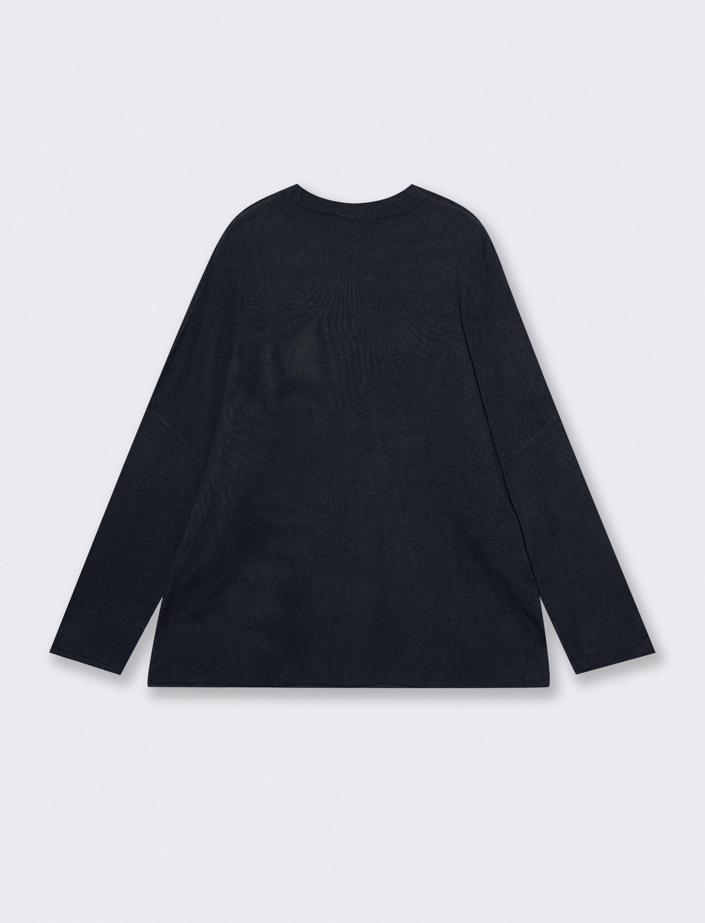 Half Neck Sweater with Side Slits - Blue